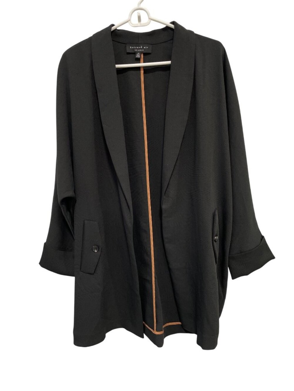 Current Air Los Angeles Blazer Cardigan XS Open Front Black Career Office Wear